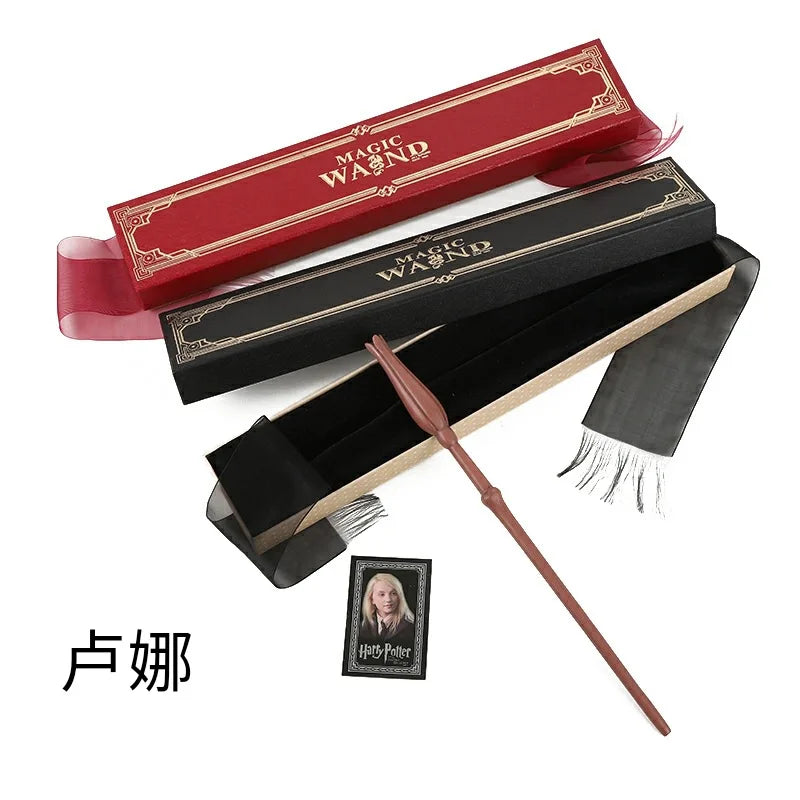 21styles Harry Magic Wand with Hot Stamping Ribbon Box Character Cards Resin Material Cosplay Hermione Prop Voldemort Potter Toy