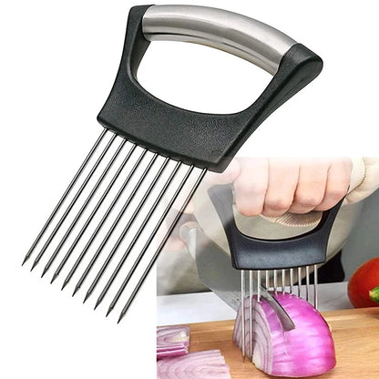 Stainless Steel Onion Slicers Holder Vegetable Tomato Shredders Kitchen Tools For Slicing Meat Cheese Blocks Pin Needle