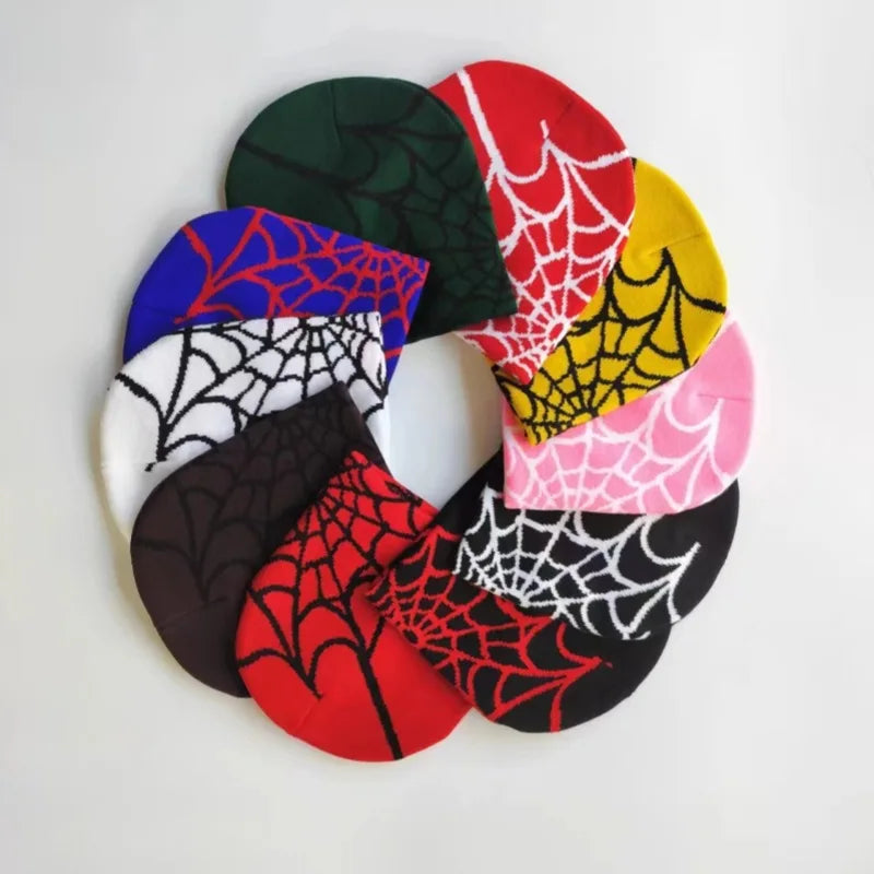 Unisex Knitting Cap Spider Men Women Luxury Beanie Caps Y2k Warm Fashion Versatile Ins Pullover Hiphop Winter Bonnet