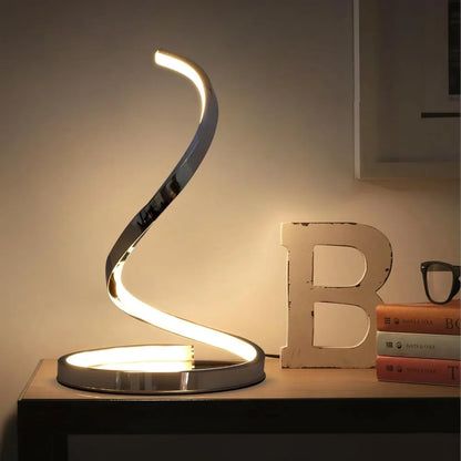 Table Lamp Set Of 2-Modern Spiral Bedside Lamps,12W Stepless Dimmable LED Touch Lamp,Nightstand Lamp for Bedroom, Living Room