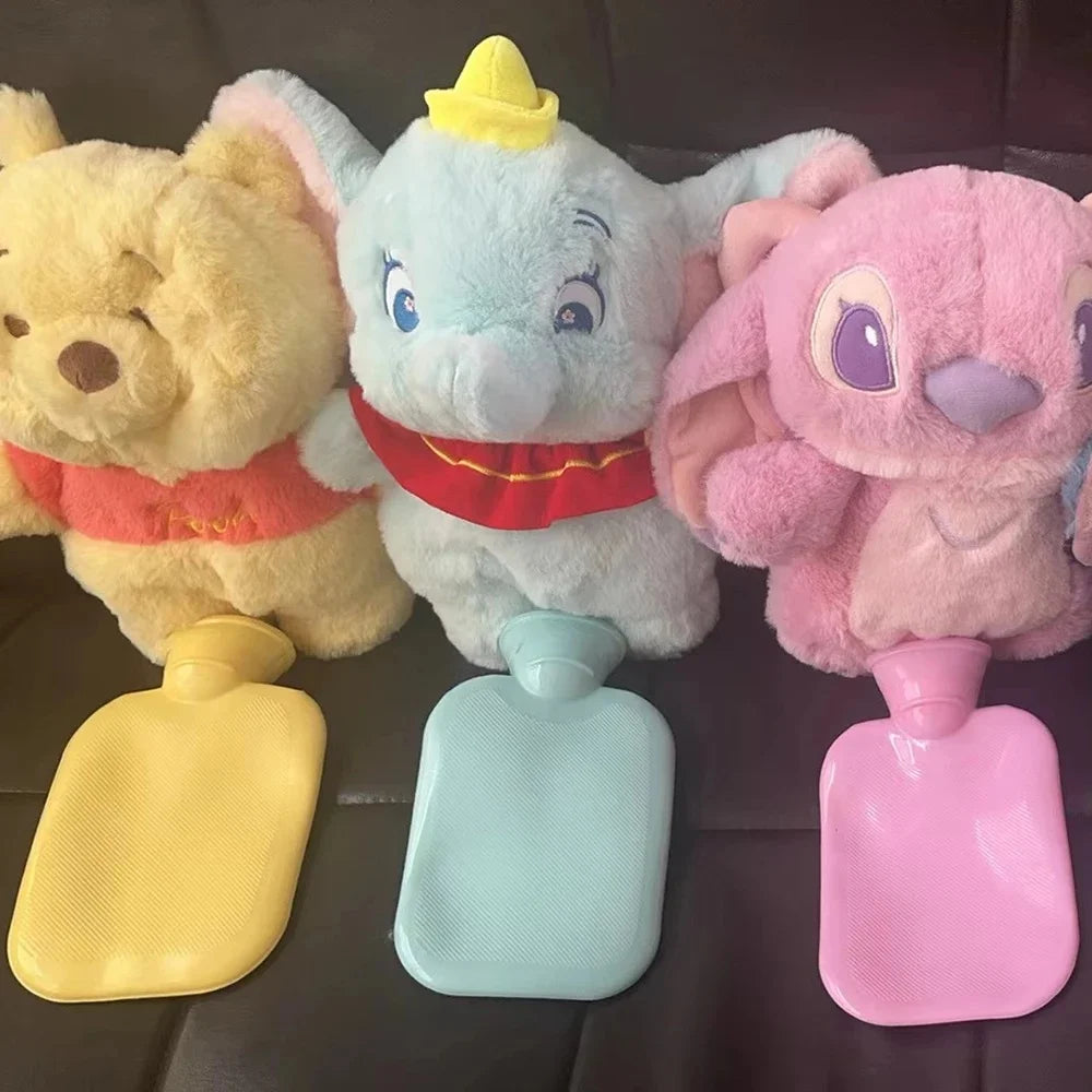 Original Disney Zoobies Hot Water Bag Warm Winter Plush Doll Plushie Lotso Stitch Doll 2-In-1 Useful Gift Toys For Children ﻿