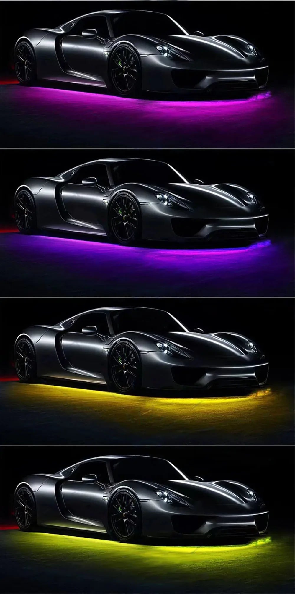 Car Colorful Modification Rainbow APP Flow Light Running Lantern RGB Car Bottom Music Rhythm Decorative Light