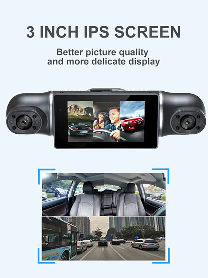 Grabadora de video DVR para automóvil de 4 lentes 1080P con control por aplicación WIFI, cámara de tablero de 360 ​​grados, visión nocturna, cámara de visión trasera delantera izquierda y derecha para automóvil