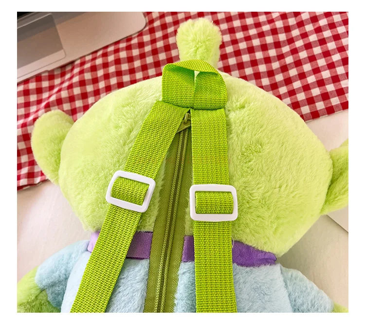 40cm Genuine Disney Toy Story Alien Plush Schoolbag Backpack Kawaii Soft Cartoon Stuffed Toy Child Kawaii Backpacks For Children