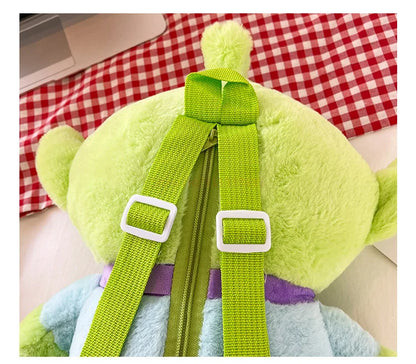 40cm Genuine Disney Toy Story Alien Plush Schoolbag Backpack Kawaii Soft Cartoon Stuffed Toy Child Kawaii Backpacks For Children