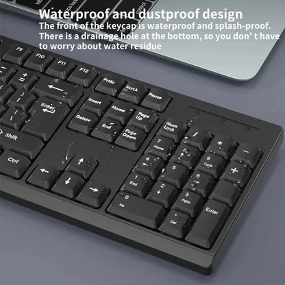 Juego de teclado y ratón inalámbricos de 104 teclas, 2,4 G, miniteclado para juegos, kit de teclado y ratón, teclado silencioso para ordenador portátil, tableta, accesorios para PC