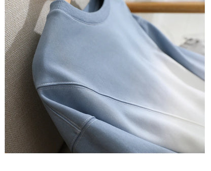 VIMLY Loose Gradient Sweatshirts for Women  Autumn Fashion Casual Round Neck Pullovers Long Sleeve Tops Female Clothes M2967