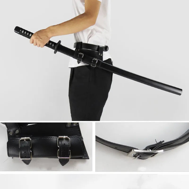 60cm Demon Katana Wood Sword Cosplay Performance Props Ninja Sword Toy For Children Aikido Wooden  Knife