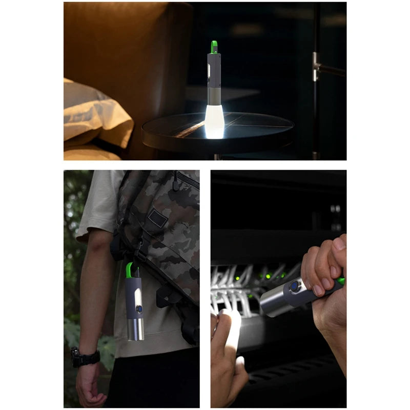 USB Rechargeable Flashlight for Camping Hiking Outdoor Emergency Lamp Strong Light LED Torch Portable Charging Pocket Torches