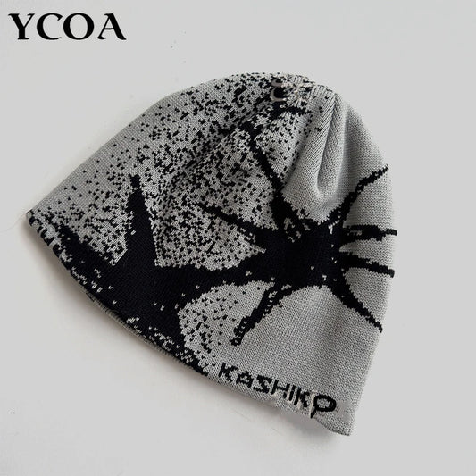Bonnet tricoté pour femme, bonnet d'hiver, Kpop Y2k, accessoires Hip Hop, chaud, gothique, graphique, streetwear, printemps, pull vintage, coréen, unisexe