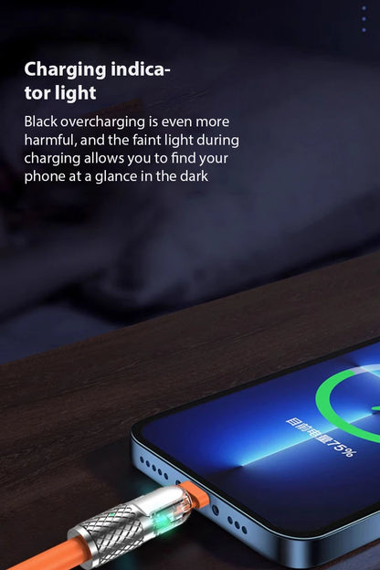 5A Super Fast Charge Type C Cable 180° Degree Rotation Elbow Cable for Xiaomi Samsung Phone Charger Liquid Silicone USB C Cable