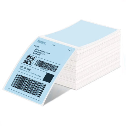 Phomemo 4x6 Thermal Labels for Shipping Label Printer - 500PCS Purple Mailing Labels 4x6 Direct Thermal Labels Fanfold BPA Free