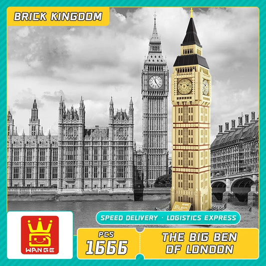 1666 piezas de ladrillos modelo Big Ben de Londres bloques de construcción arquitectura mundial construcción creativa juguetes de regalo para niños adultos 5216