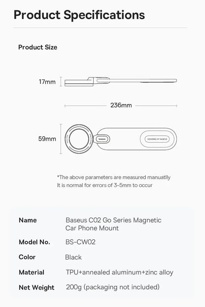 Support magnétique Baseus pour téléphone portable de voiture, support pliable pour iPhone 12 13 14 Pro Max pour Samsung S23