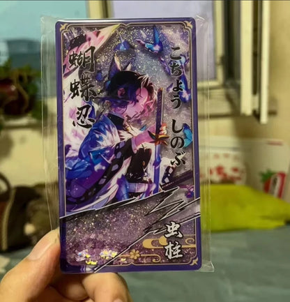 Anime Demon Slayer Quicksand Cards Kanroji Mitsuri Kochou Shinobu Iguro Obanai Uzui Tengen Collection Cards Birthday Gifts Toys