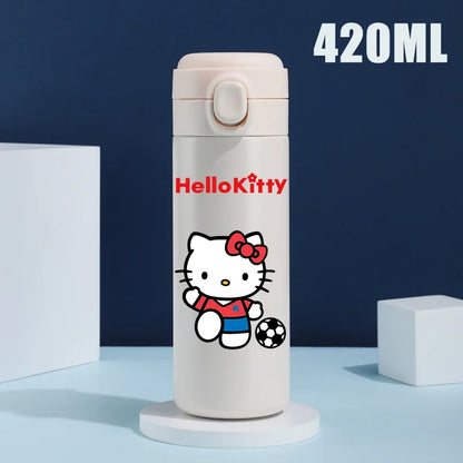 Sanrio 420 ML Thermos Mug Hello Kitty Cartoon 304 Stainless Steel Portable Water Cup Travel Water Bottle Kawaii Cups Kids Gifts