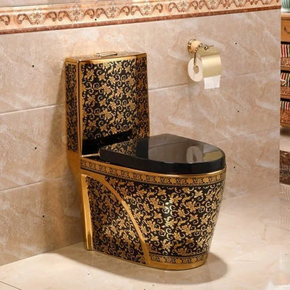 Safe and Comfortable Luxury Western Bath Ceramic Gold Toilet S Trap  WC Toilet