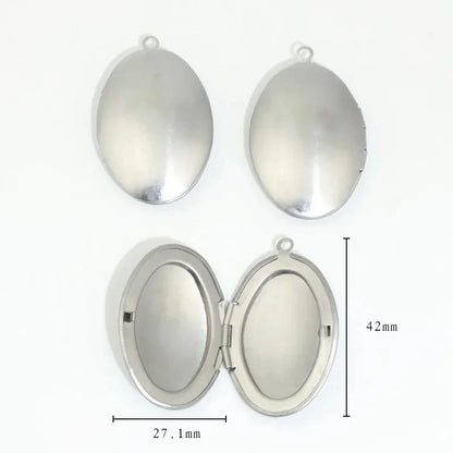 BoYuTe (20 Pieces/Lot) 316 Stainless Steel Oval Shaped Locket Pendant Can Open Photo Locket Diy Jewelry Materials