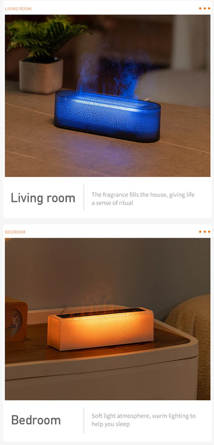 Vissko 7-Colorful Flame Diffuser USB Air Humidifier Aromatherapy Essential for Bedroom Yoga Home Oil Diffuser Fragrance Diffuser