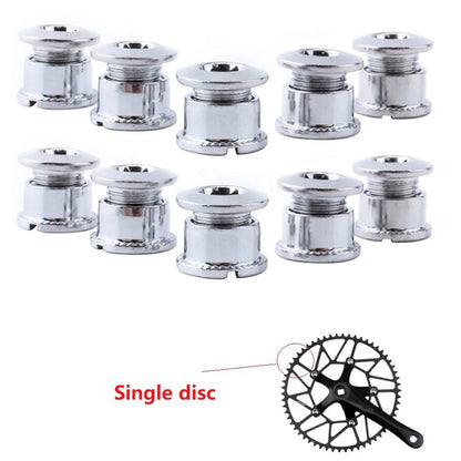10 piezas de pernos para bielas de bicicleta, pernos simples, dobles y triples, tornillos de acero para platos y platos, tornillos para platos y tuercas, accesorios para bicicletas
