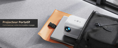 【Enfoque eléctrico】 Miniproyector Android, YABER L1 Proyector de video de 20000 lúmenes 5G WiFi Bluetooth, compatible con proyector portátil P