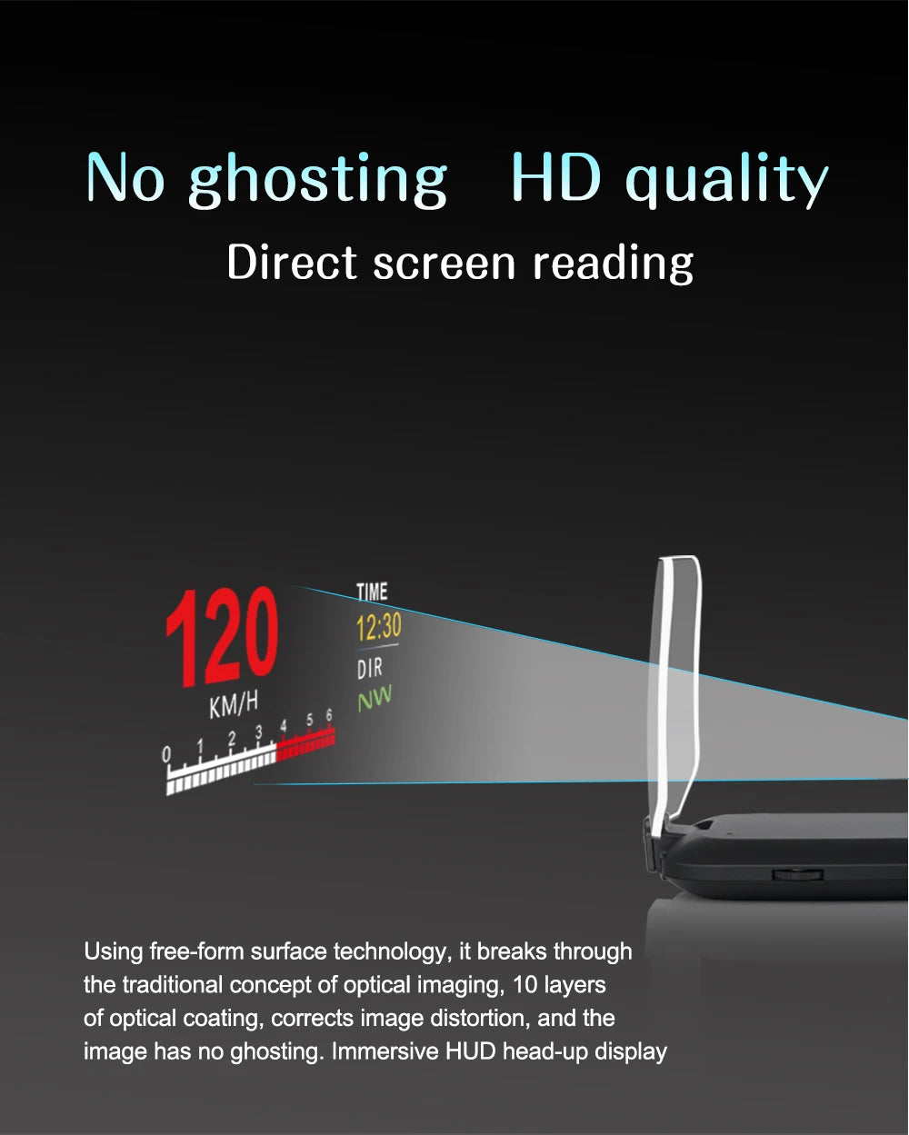 C1 Car Navigation Projection HUD Head Up Display Speedometer  Multiple Interfaces Car Accessories on Screen Overspeed Alarm