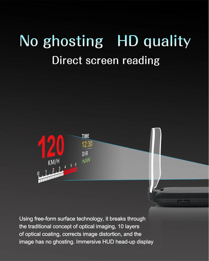 C1 Car Navigation Projection HUD Head Up Display Speedometer  Multiple Interfaces Car Accessories on Screen Overspeed Alarm