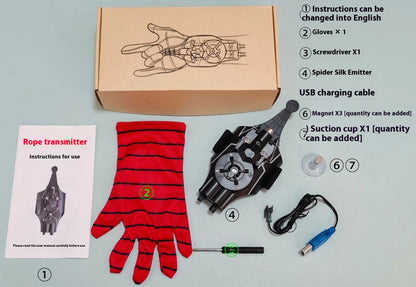 2024 New Spider Man Web Shooters Wrist Launcher Shooters Hot Peter Parker Cosplay Props Shooting Device Toy Set Boy Toy Gift