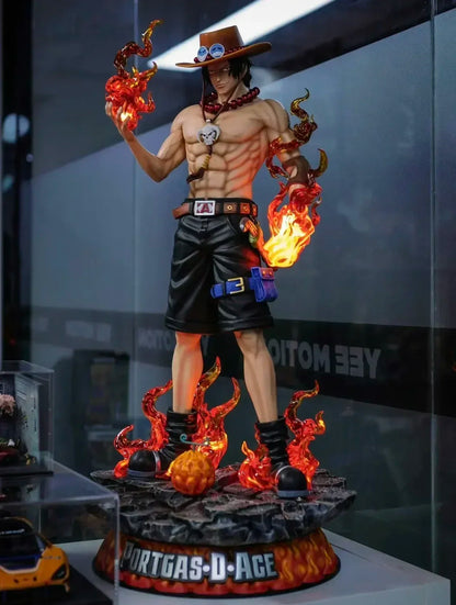70cm New One Piece Gk Fantasy Third Anniversary 1/3 Ace Super Hugetrendy Statue Anime Decoration Christmas Collect Figures Gift
