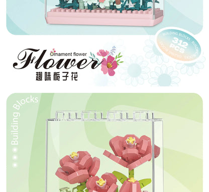 Bouquet Flowers Bricks Constructor Set for Adults Children Toys Flower Mini Particles Building Blocks Assembled Bricks Girl Gift