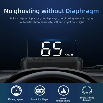 Smart Head Up Display OBD2 GPS Digital Speedometer Direction System Tachometer Projector Water Temp Voltage Turbo Security Alarm