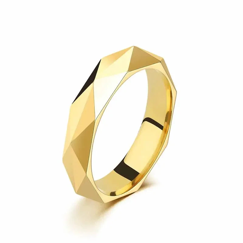 2024 New Couple Wedding Ring 3D Cutting Stainless Steel Promise Love Wedding Women's Engagement Ring Fashion Jewelry Gifts