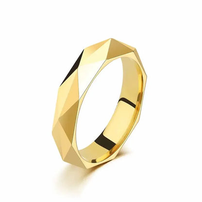 2024 New Couple Wedding Ring 3D Cutting Stainless Steel Promise Love Wedding Women's Engagement Ring Fashion Jewelry Gifts