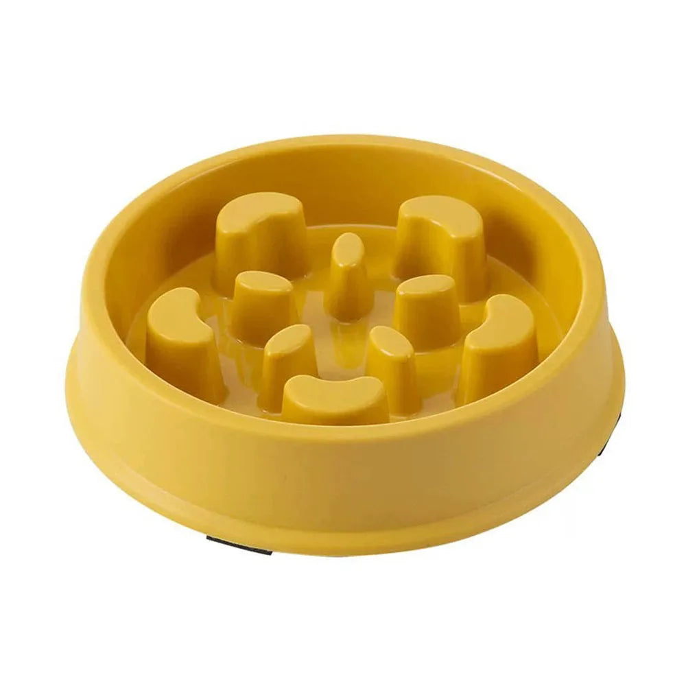 Pet Dog Bowl Slow Food Feeder Non-slip Anti Choking Cat Thickened Plastic Plate Bowls Healthy Anxiety Relief Dish Pet Supply