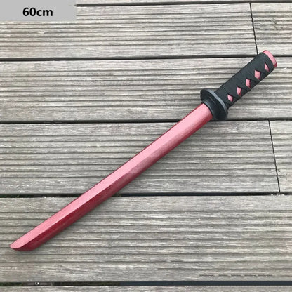 60cm Demon Katana Wood Sword Cosplay Performance Props Ninja Sword Toy For Children Aikido Wooden  Knife