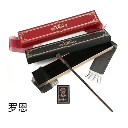 21styles Harry Magic Wand with Hot Stamping Ribbon Box Character Cards Resin Material Cosplay Hermione Prop Voldemort Potter Toy