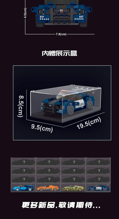 Yuxing-modelo mini-coche famoso, modelo de carreras deportivas, ocho cuadrículas, juguetes educativos para niños, bloques de construcción ensamblados
