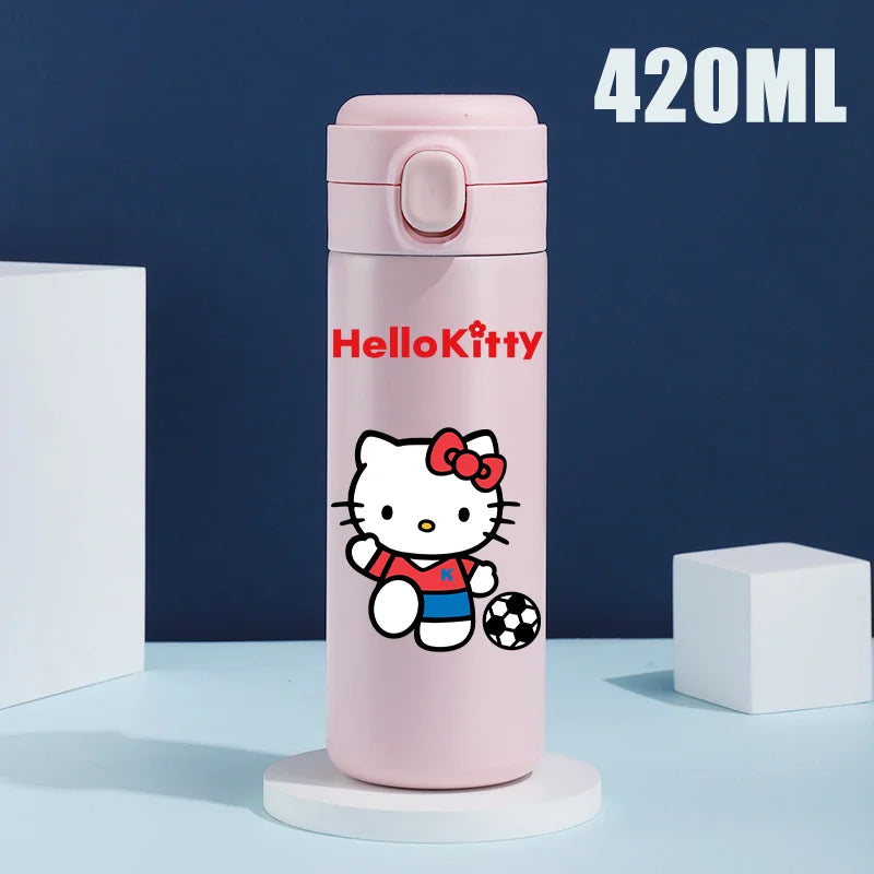 Sanrio 420 ML Thermos Mug Hello Kitty Cartoon 304 Stainless Steel Portable Water Cup Travel Water Bottle Kawaii Cups Kids Gifts