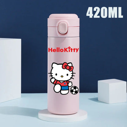 Sanrio 420 ML Thermos Mug Hello Kitty Cartoon 304 Stainless Steel Portable Water Cup Travel Water Bottle Kawaii Cups Kids Gifts