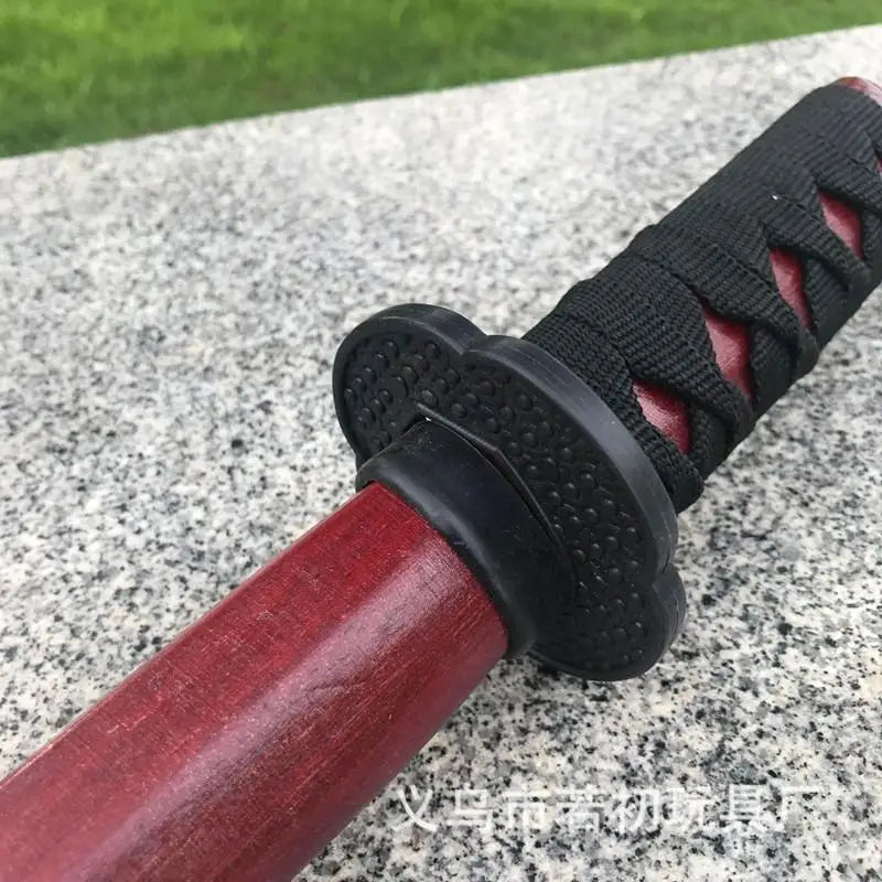 60cm Demon Katana Wood Sword Cosplay Performance Props Ninja Sword Toy For Children Aikido Wooden  Knife