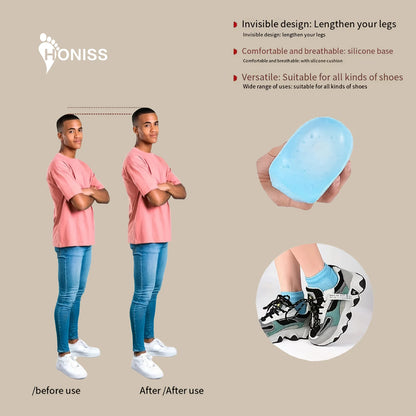 Thickened Rizzsoles Height Max Socks Sports Anti-slip SEBS Shoe Lift 2.5/3.5cm Invisible Heel Lift Women Men