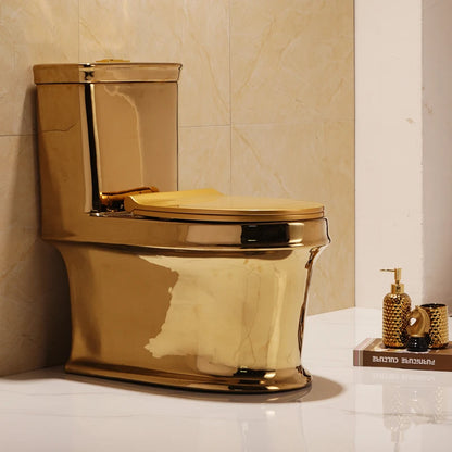 4D rotary flush color gold water-saving and deodor-proof toilet color tyrant gold toilet