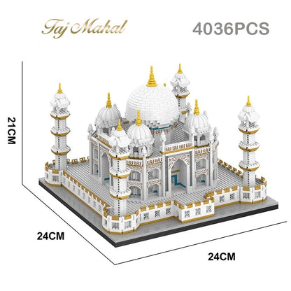4036PCS MOC City Mini Bricks Taj Mahal World Famous Architecture Micro Model India Building Blocks Creative Sets Kids Toys
