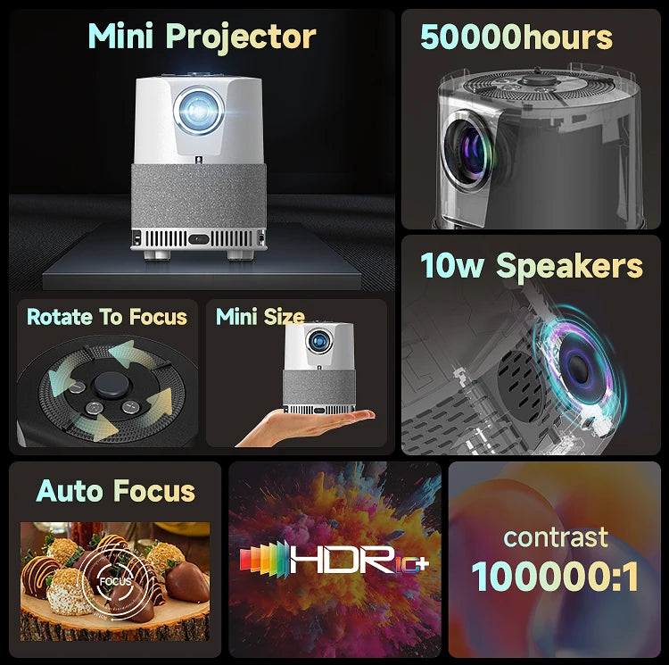 2024 New Products Portable Projector Mini Android Lcd 4K Smart Tvs HD 4K 1080P Home Theater Projector