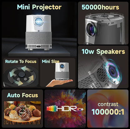 2024 New Products Portable Projector Mini Android Lcd 4K Smart Tvs HD 4K 1080P Home Theater Projector
