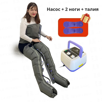 6-chamber Electric Airbag Pressure Massager Wraps Arm Waist Leg Foot Massage Varicose Veins lymphatic drainage device