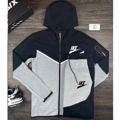 2024 Men's Leisure Sportswear For Men Spring And Autumn New Outdoor Hooded Windbreaker Jacket And Sweatpants Two-piece Set