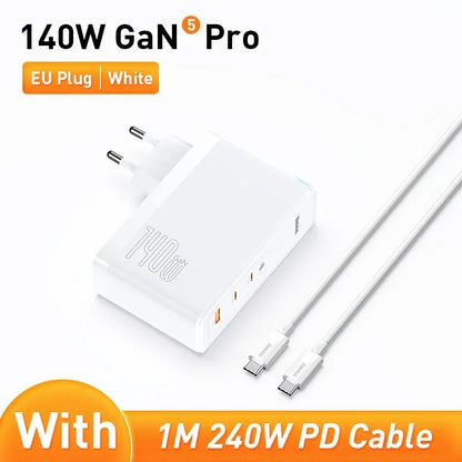 Baseus 140W GaN Charger USB Type C PD3.1 Fast Charge For Macbook Tablet Quick Charge 4.0 3.0 Phone Charger For iPhone 15 14 13