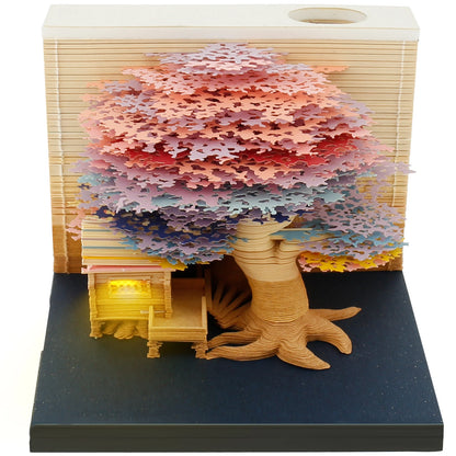 3D Memo Pad Paper Carving Notes 2024 Calendar Memo Pad with LED Light Tear-Away Paper Memo Pad Note Cards Birthday Gift Kids