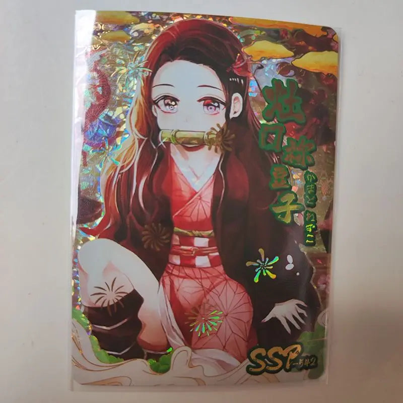Anime Demon Slayer Kamado Nezuko Agatsuma Zenitsu Douma Akaza Sp Ssp Card Game Collection Rare Card Boy Birthday Present
